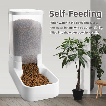 Gravity Pet Feeder and Water Dispenser Set, Automatic Dog Feeder & Dog Water Dispenser for Pets, Large Capacity 3.8L