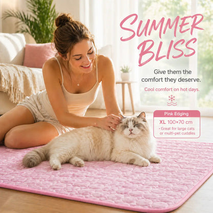 Breathable Ice Silk Pet Cooling Mat | Summer Cold Bed for Dogs & Cats, Washable