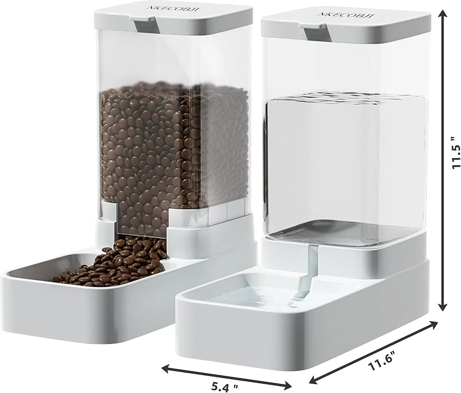 Gravity Pet Feeder and Water Dispenser Set, Automatic Dog Feeder & Dog Water Dispenser for Pets, Large Capacity 3.8L