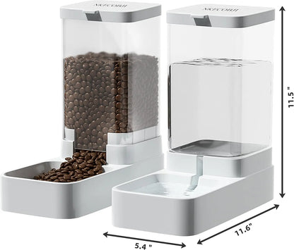 Gravity Pet Feeder and Water Dispenser Set, Automatic Dog Feeder & Dog Water Dispenser for Pets, Large Capacity 3.8L