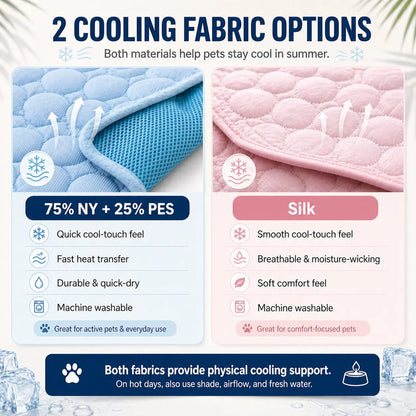 Breathable Ice Silk Pet Cooling Mat | Summer Cold Bed for Dogs & Cats, Washable
